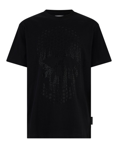 Round Neck T-Shirt Skull Strass Skull Strass