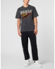 Washed Round Neck T-Shirt Eagle Skull Skull