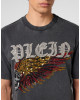 Washed Round Neck T-Shirt Eagle Skull Skull