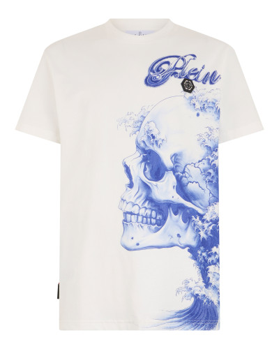 Round Neck T-Shirt Ceramic Skull