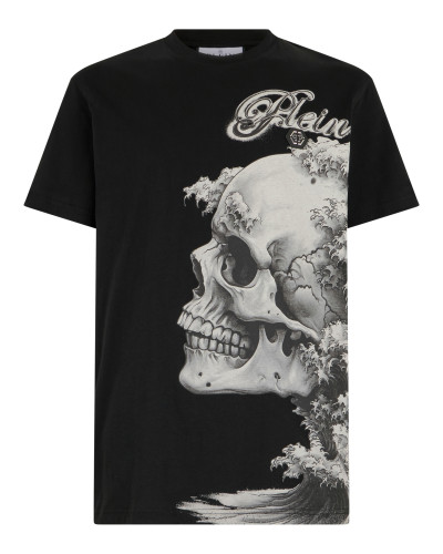 Round Neck T-Shirt Ceramic Skull