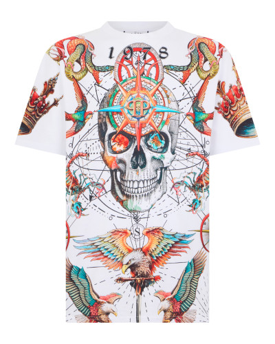 Round Neck T-Shirt All-Over Tattoo