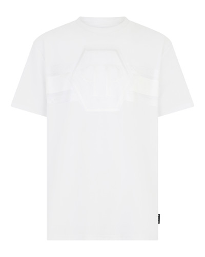 Round Neck T-Shirt Jacquard Hexagon Line