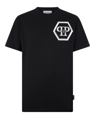 Round Neck T-Shirt Lines Hexagon