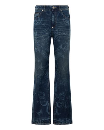 Straight Cut Jeans Butterfly Tattoo