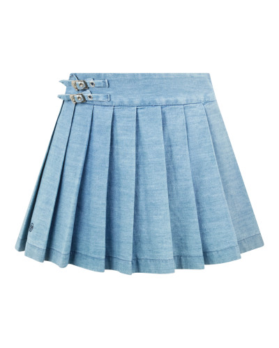 Chambray Mini Skirt