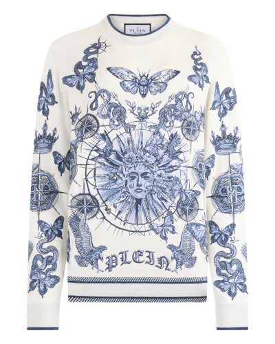 Round Neck Pullover Butterfly Tattoo