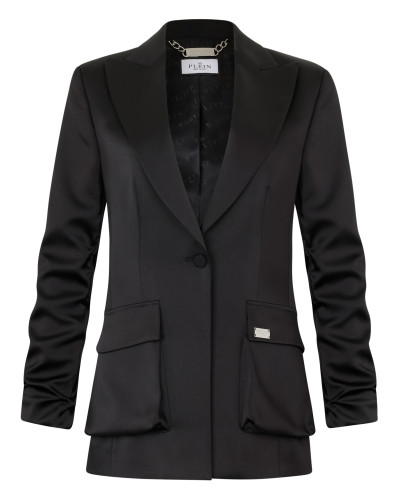 Satin Cargo Fit Blazer