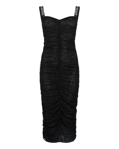 Wrinkled Lace Long Dress