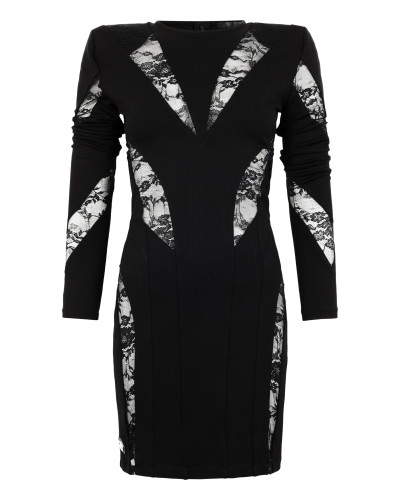 Multicutting Long Sleeve Mini Dress Lace