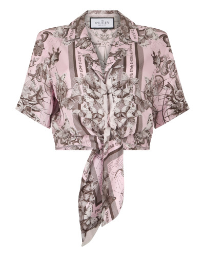 Cropped Bow Shirt Butterfly Tattoo