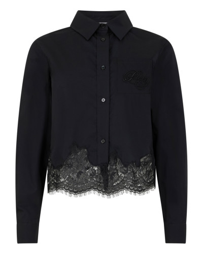 Popeline Cropped Shirt Lace