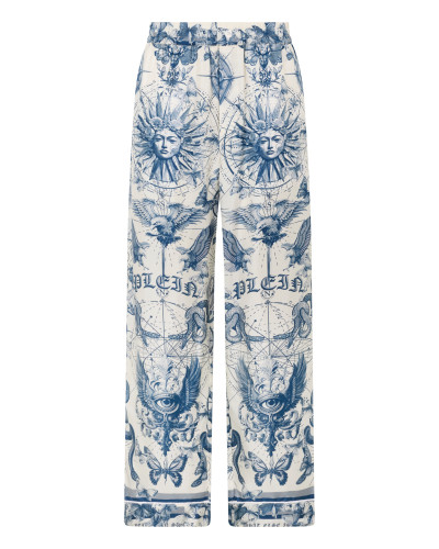 Silk Pajama Pants Butterfly Tattoo