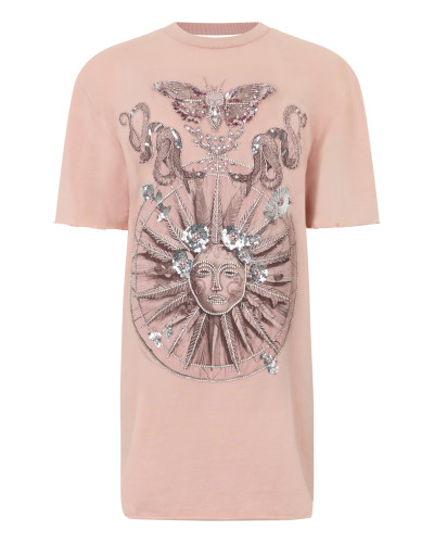 Open Back T-Shirt Dress Butterfly Tattoo