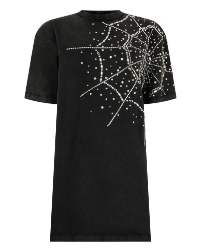 T-Shirt Dress Spiderweb Strass