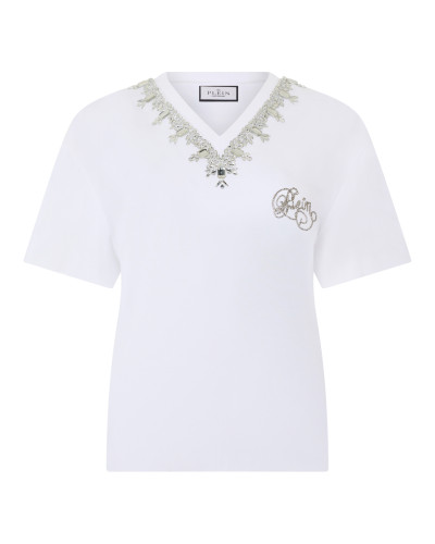 Man Fit V-Neck T-Shirt Crystals