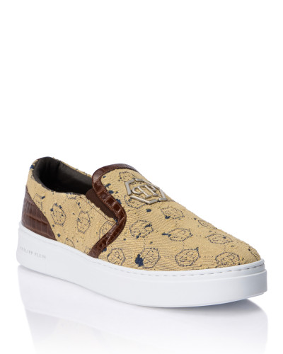 Slip On Sneakers Denim Jacquard Monogram