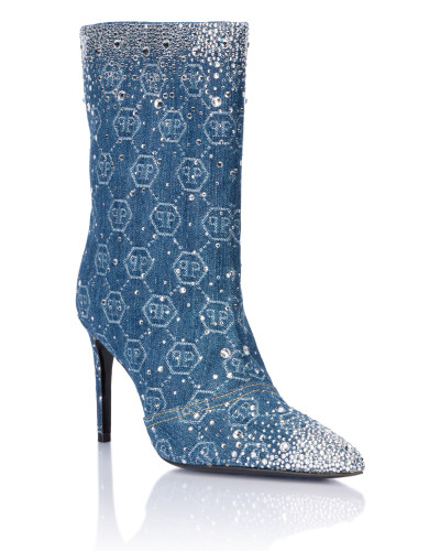 Denim Low Boots Monogram Strass 9