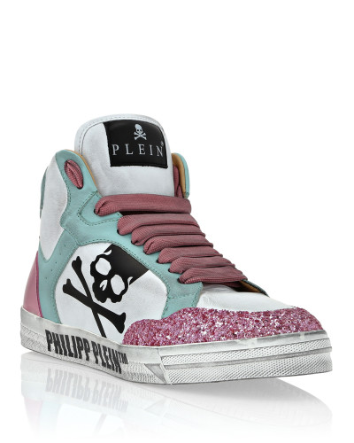 Leather Hi-Top Sneakers Glitter Retrokickz TM