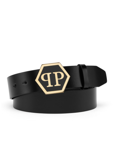 Leather Belt Hexagon