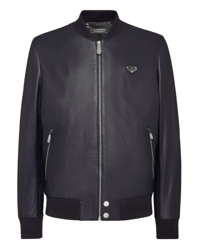 Leather Bomber LS Iconic Plein