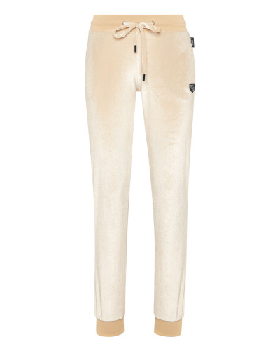 Chenille Jogging Trousers Strass Skull