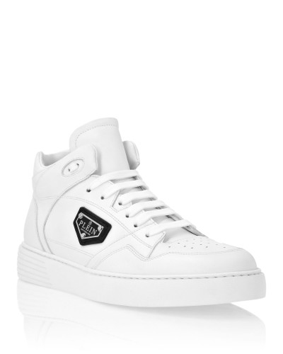 Nappa Leather Mid Top Sneakers