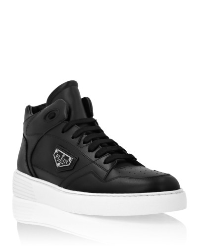 Nappa Leather Mid Top Sneakers